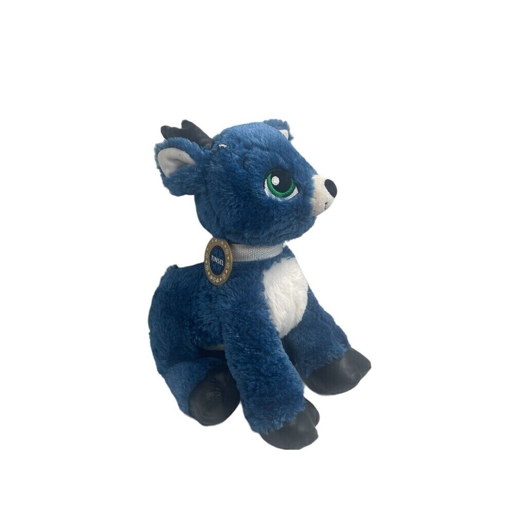 Build A Bear Workshop Tinsel The Reindeer 16" Plush Stuffed Animal Blue BAB 2017